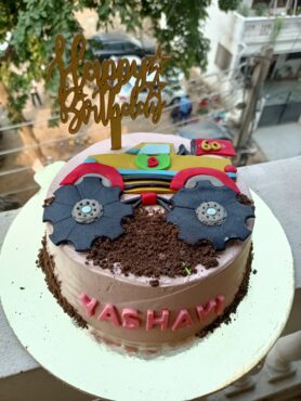 Monster Truck Theme Chocolate Cake